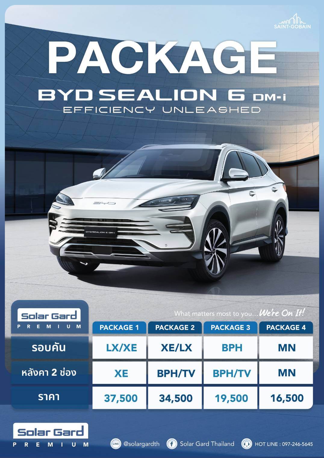 ราคาติดฟิล์ม solargard รถ byd sealion