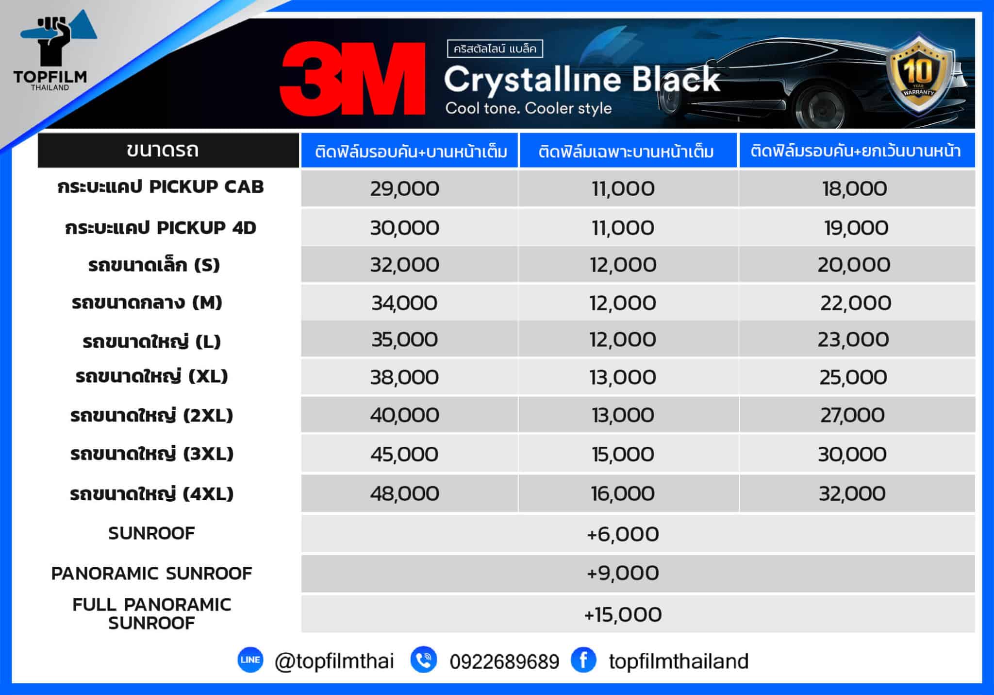 ราคาติด 3m Crystalline BLACK 2026