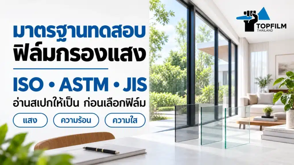 มาตรฐานทดสอบฟิล์มกรองแสง ISO ASTM JIS พร้อมแนวคิดด้านแสง ความร้อน และความใส